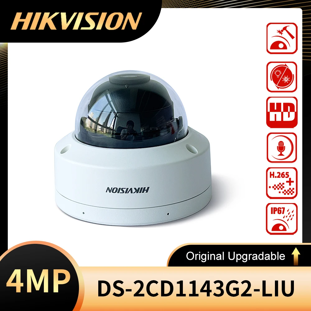 Hikvision DS-2CD1143G2-LIU Replace DS-2CD1143G0-I 4MP POE IR AcuSense Built-in Mic Fixed CCTV Dome Network Camera