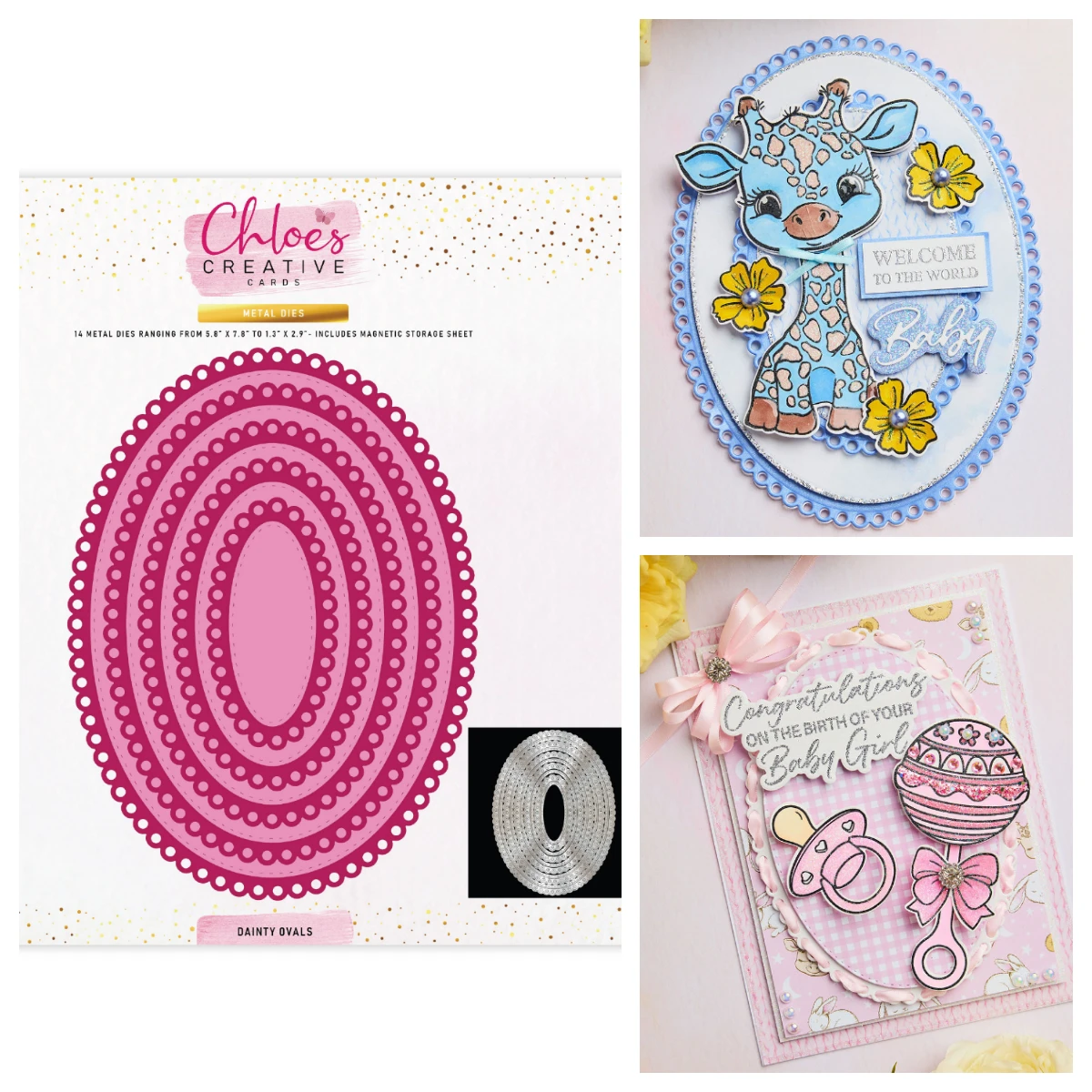 

Dainty Ovals Baby Collection Sentiment Grandchild Metal Cutting Dies Stamp for DIY Scrapbook Handmade Calendar March 2026 New