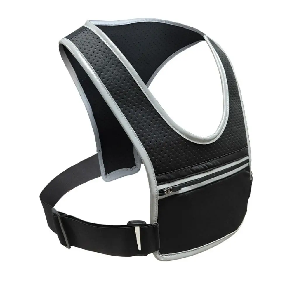 Jogging Hiking Running Chest Bags Zipper Pocket Adjustable Strap Reflective Running Vest Phone Holder Key Pocket