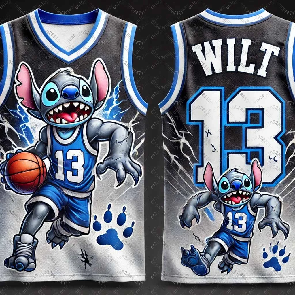 CHATGPT تصميم الأولاد الرجال ثلاثية الأبعاد المطبوعة الكرتون غرزة Wilt 13 تدريب المرأة الرياضة سترة دون أكمام كرة السلة تانك القمم