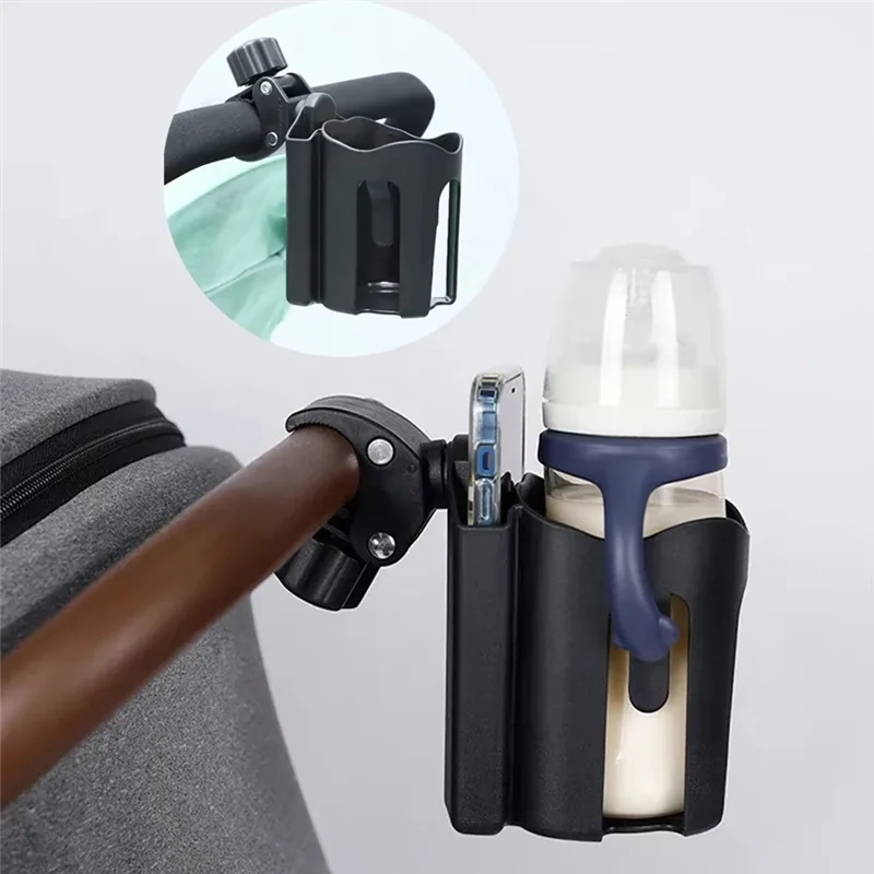 

A04F-Universal Baby Stroller Cup Holder With Mobile Phone Slot, Fits Electric Car & Bicycle, Water Bottle Holder
