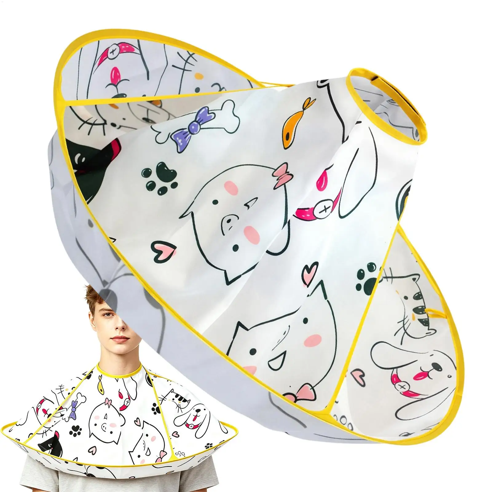 1PC Hair Cutting Cape Foldable Haircut Cape Umbrella Waterproof Hair Cloak Barber Cape Hairdressing Umbrella Cape Apron view 3