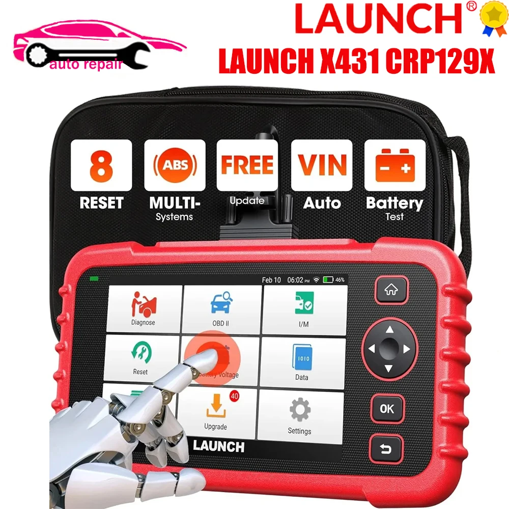 

Launch X431 CRP129X Code Reader CRP 129X OBD2 Scanner Creader129X launch Diagnostic Tools ABS SRS AT Oil SAS EPB TPMS Reset