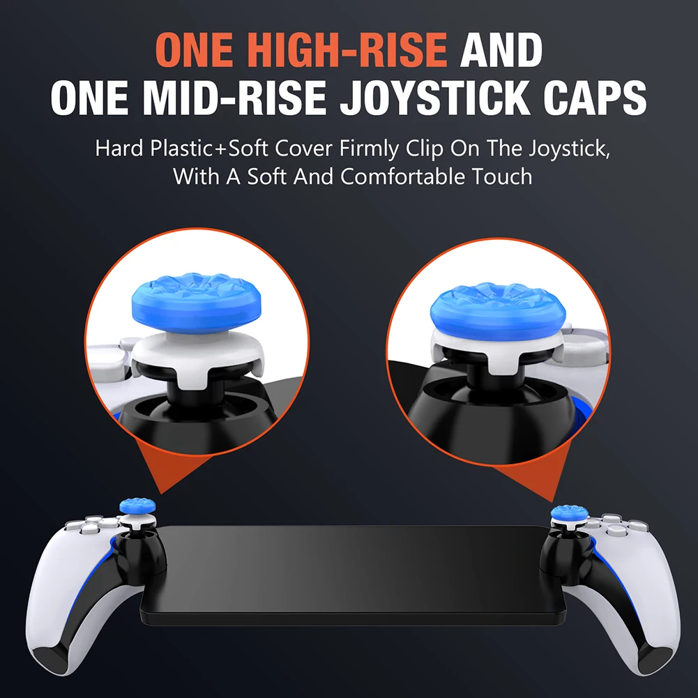 Thumb Grips Caps For PS5 Playstation Portal Remote Player Gaming Joystick Extenders Enhanced Thumb Grip Caps Kit for PS5 Portal