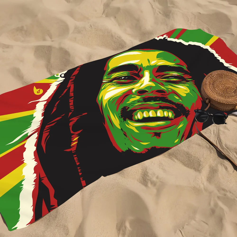 B-Bob M-Marley SINGER Towel Gift For Travel Gym Sauna Travel Spa Shower Camping Quick Dry Sports Beach Towels Soft Pool
