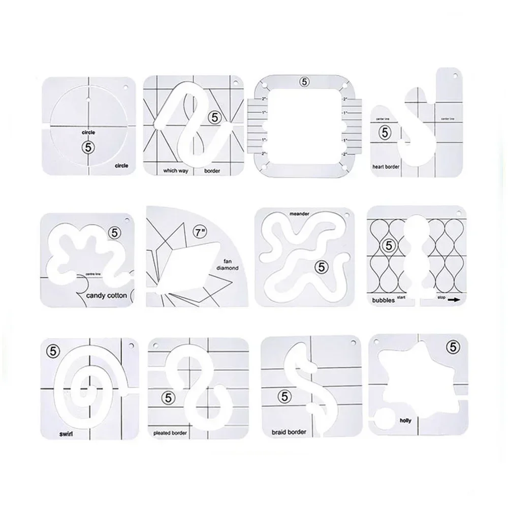 Quilting Tools Patchwork Ruler Templates Set DIY Apparel Sewing Supplies Stencil Styling Tool Acrylic Craft Handmade