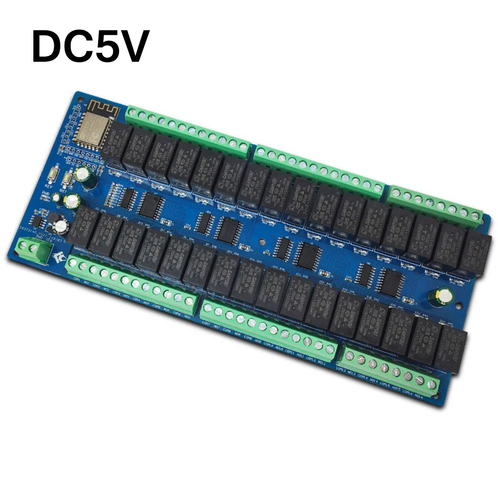 32 Channel ESP8266 ESP-12F WiFi Relay Module DC5V 12V 24V Power Supply 10A Relay Board with 4M Flash for Secondary Development
