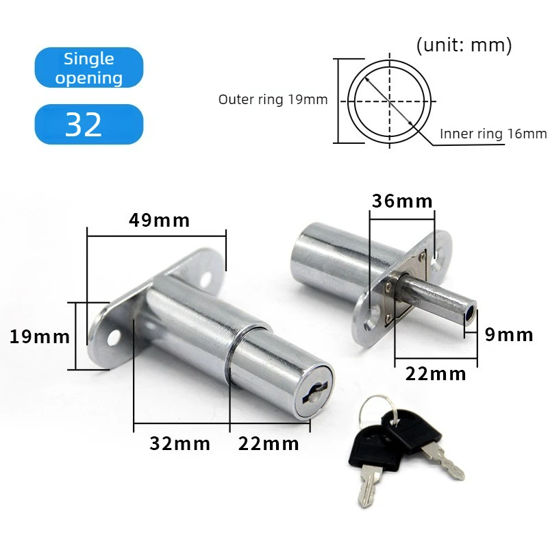 22/32 سنتيمتر واحد/قابل للتبديل افتتاح قفل خزانة التبغ ، نافذة الأمن قفل علوي ، سبائك الألومنيوم نافذة قفل ، باب منزلق