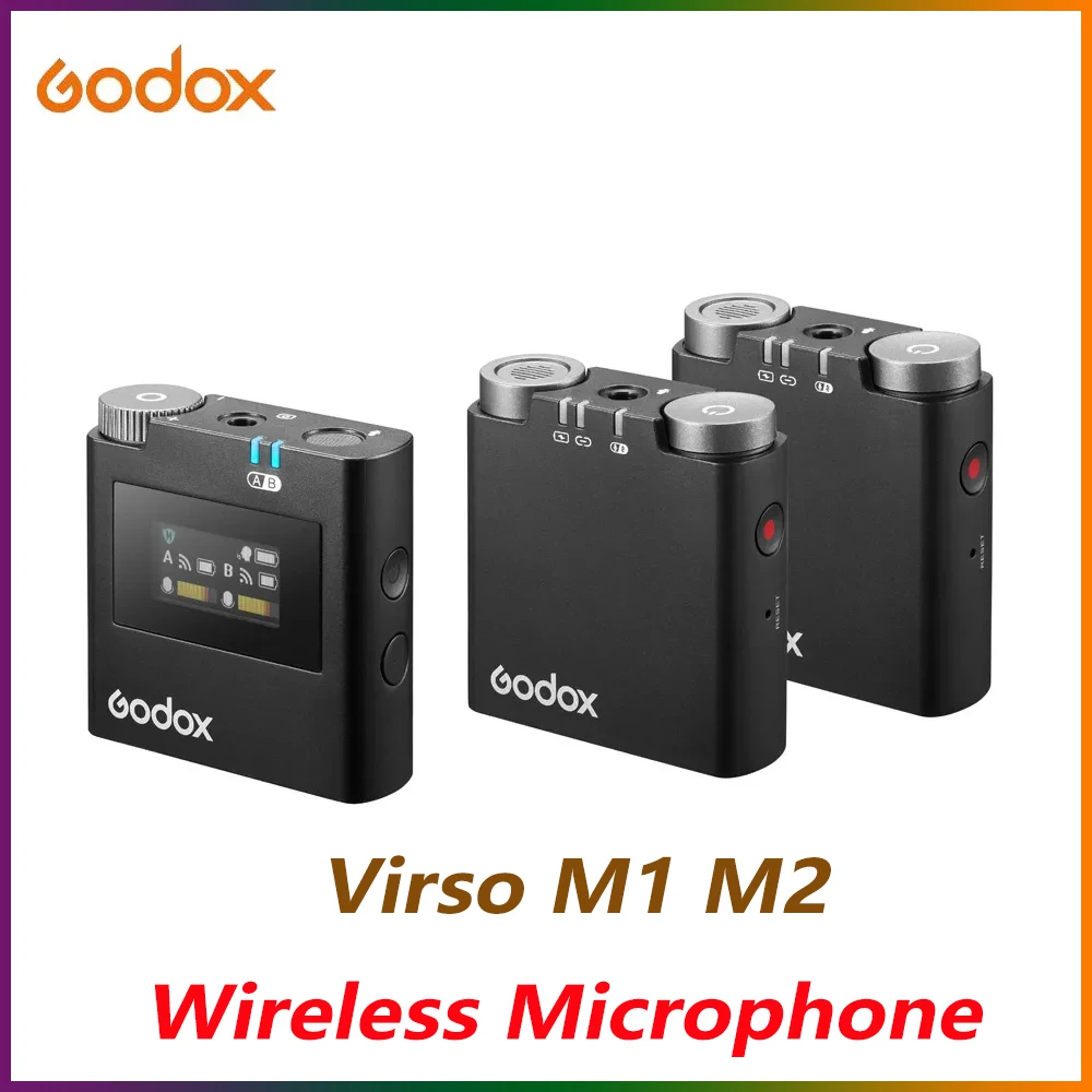 Godox Virso/S M1 M2 2.4GHz Wireless Lavalier Microphone Receiver For Phone DSLR Camera Vlog Recording