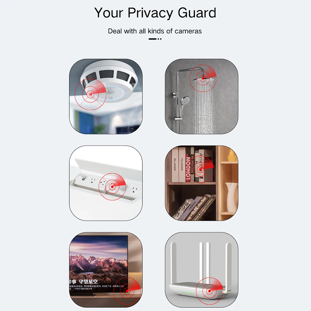 Portable Anti-Candid Camera Detector Outdoor Travel Hotel Rental Smart Infrared Probe Privacy Protection Alarm Device Cam Finder