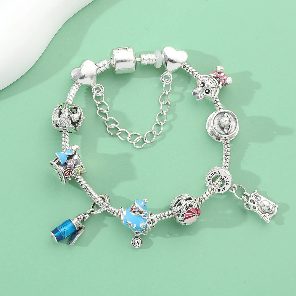 European and American fairy tale new product Alice in Wonderland combination pendant bracelet jewelry