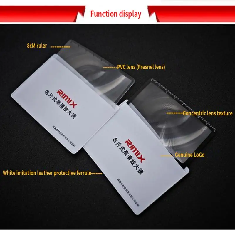 Imagem -02 - Lupa de Cartão Portátil Ultra-fino Lupa de Fogo ao ar Livre Tamanho do Cartão de Crédito do Bolso Vidro de Leitura hd pc Pcs Pcs