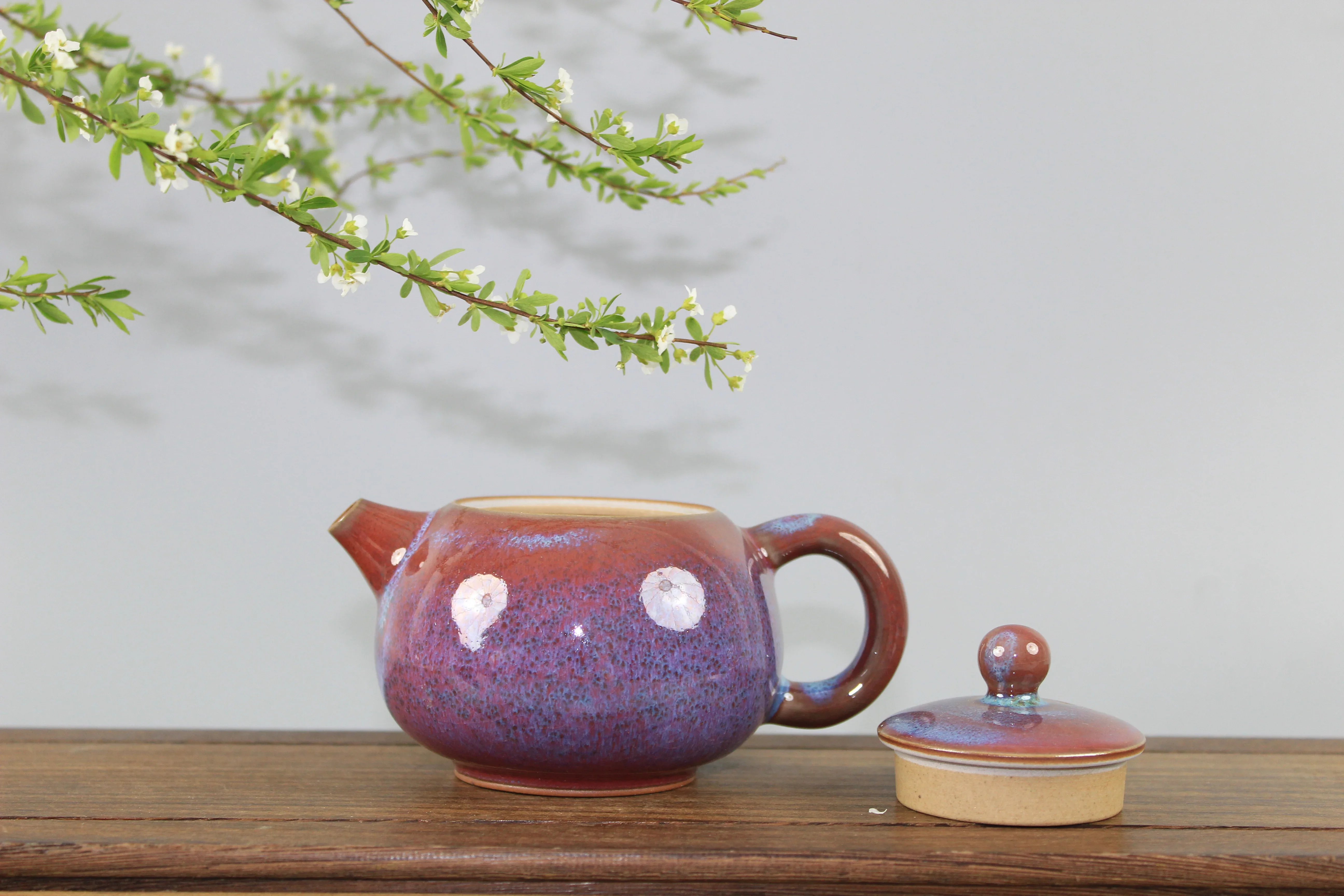 old Jun porcelain glaze tea pot, collection decoration;