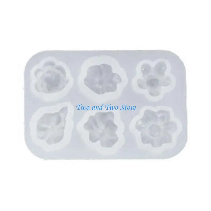 HX6F Crystal Epoxy Mold Small Flowers Resin Mold Earrings Necklace Pendant Silicone Mold Handmade Decorations Casting Mold