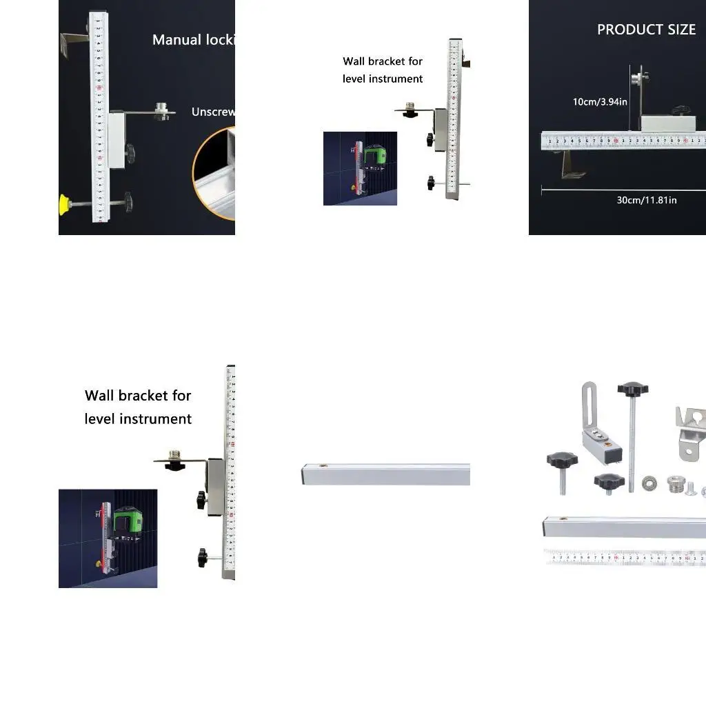 

652F Upgrades Height Adjustable Level Wall Mount Brackets Aluminum Wall Brackets Home Renovations Equipment for Accurate Setups