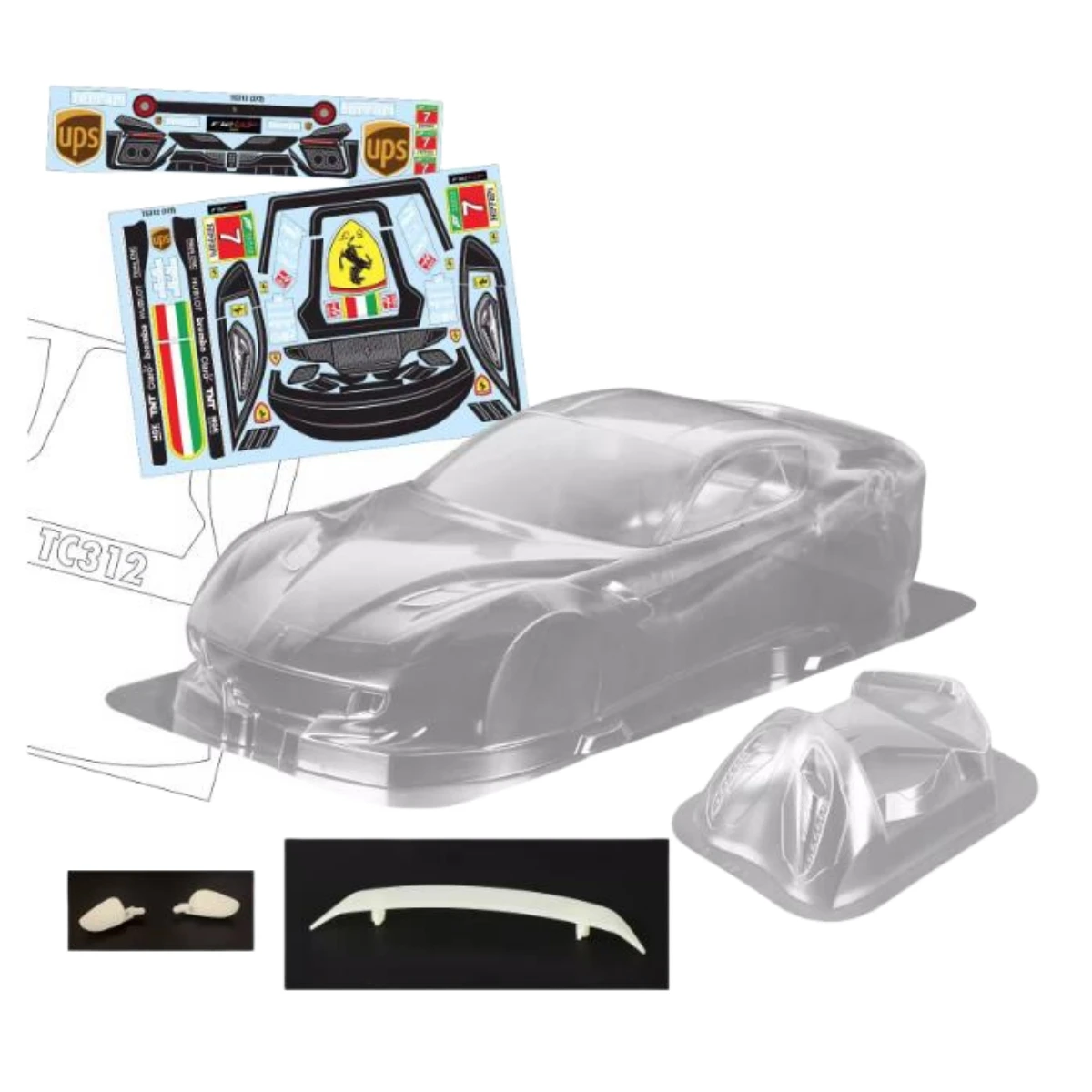 1:10 drift car Ferari F12 RC Body shell with Decal sheet for Tamiya Chassis (257mm wheelbase) On Road Car Kyosho Hsp hpi Racing