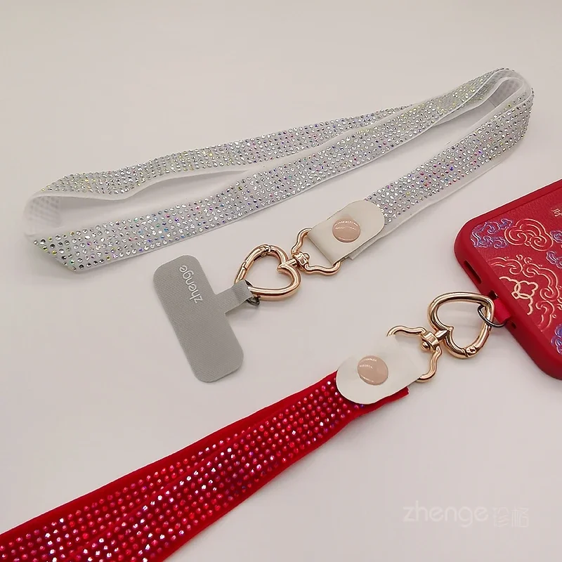 Correa para funda de teléfono para mujer, correa de tela de versión amplia, llave, insignia de trabajo colgante, cordón Universal