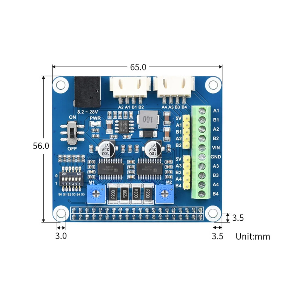 Placa de expansión GFR5-For Raspberry Pi Motor HAT para Jetson Nano, DRV8825