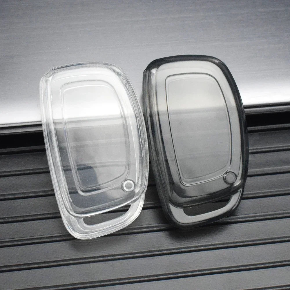 3 4 Buttons Transparent TPU For Hyundai Tucson Santa Fe Rena Sonata Elantra Creta Ix35 Ix45 I10 I30 I40 Car Smart Key Case Cover