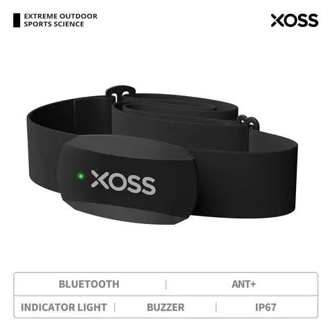 XOSS X2 가슴 스트랩 심박수 모니터, 사이클링, 달리기, 하이킹, 블루투스 ANT + 무선 건강 피트니스 스마트 자전거 센서