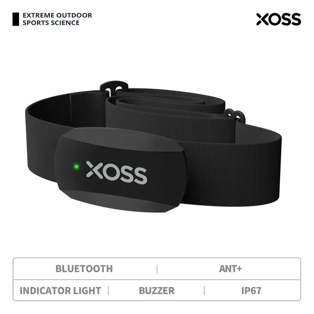 XOSS X2 Monitor pracy serca z paskiem na klatkę piersiową do jazdy na rowerze, biegania, pieszych wędrówek, Bluetooth ANT+ Wireless Health Fitness Inteligentny czujnik rowerowy