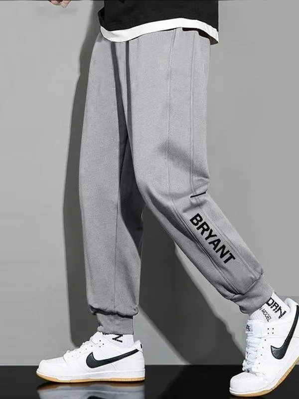 

Men's Casual Fce Lined Loose Thiened Long Pants Autumn Winter Faionable Sweatpants Elastic Waist Baggy Trousers