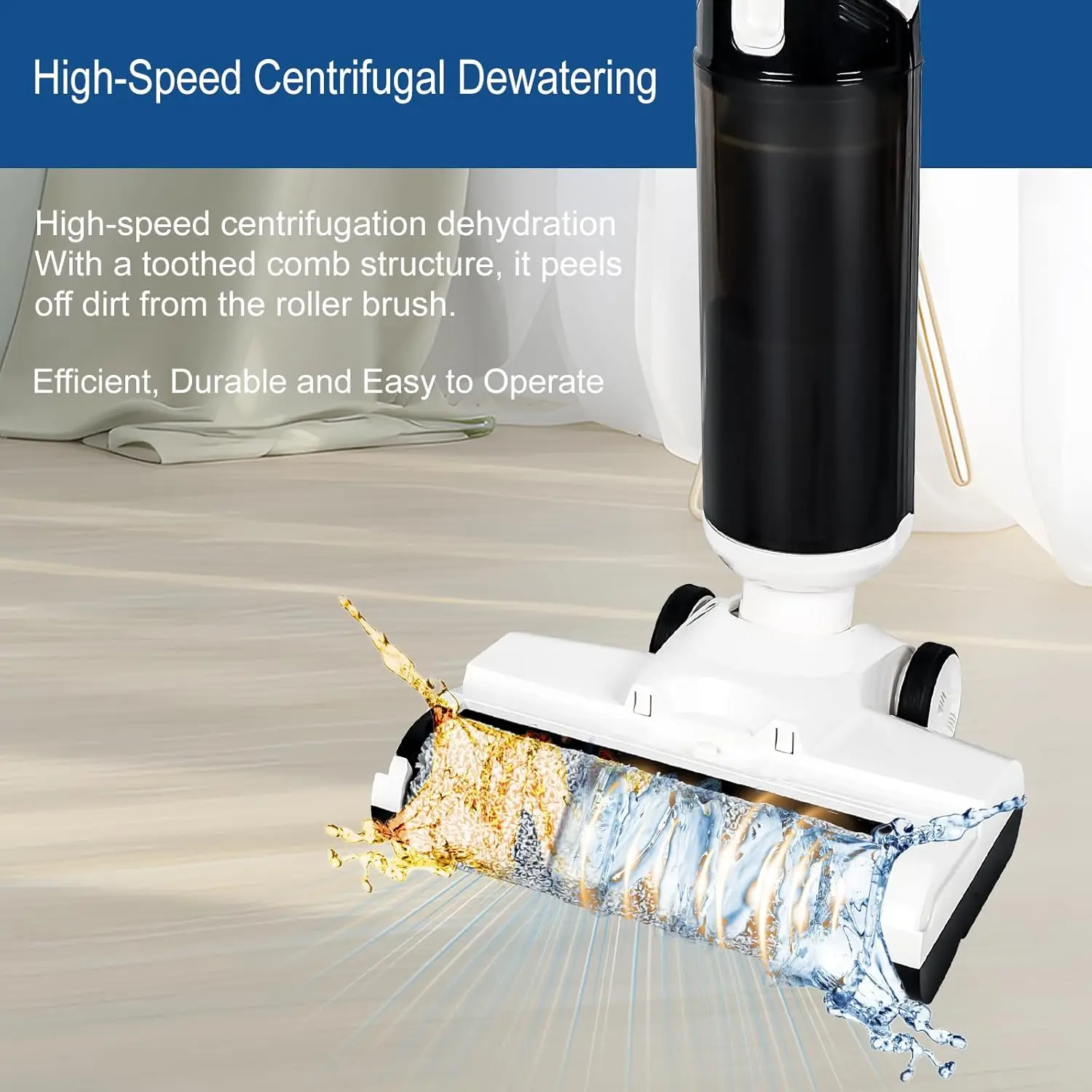 Mop All in One Vacuum and Mop Combo Cordless Wet Dry Vacuum Cleaner and Mop One-Step Cleaning for Hard Floors Smart Display Powe