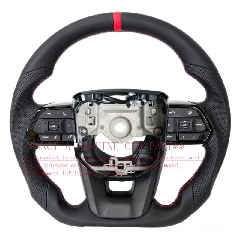For Toyota Steering Wheel Horn Cover Shell Decorative for Prado LC250 LC300 Leather Multifunctional