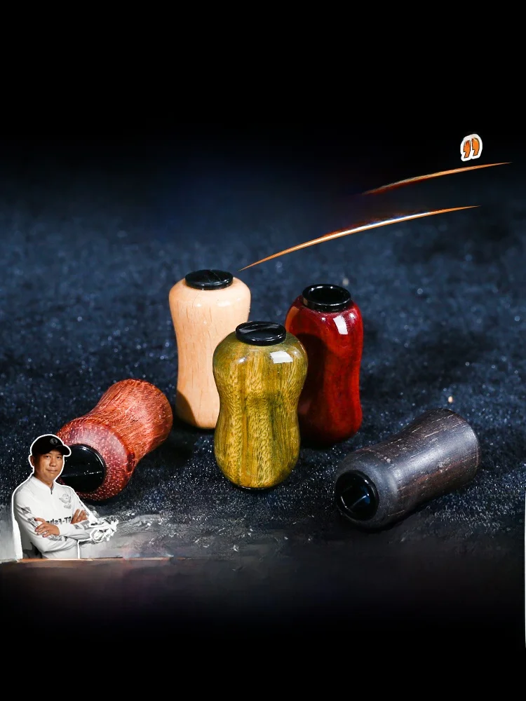 Carrete de Pesca Samba de Madera Natural de Sándalo Dorado, Carrete Giratorio Ligero para Pesca con Señuelos, Accesorios para...