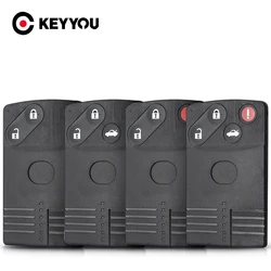 KEYYOU 2/3/4 pulsanti Smart Card Remote Key Shell per Mazda 5 6 CX-7 CX-9 RX8 Miata MX5 Uncut MAZ24 Blade portachiavi di ricambio