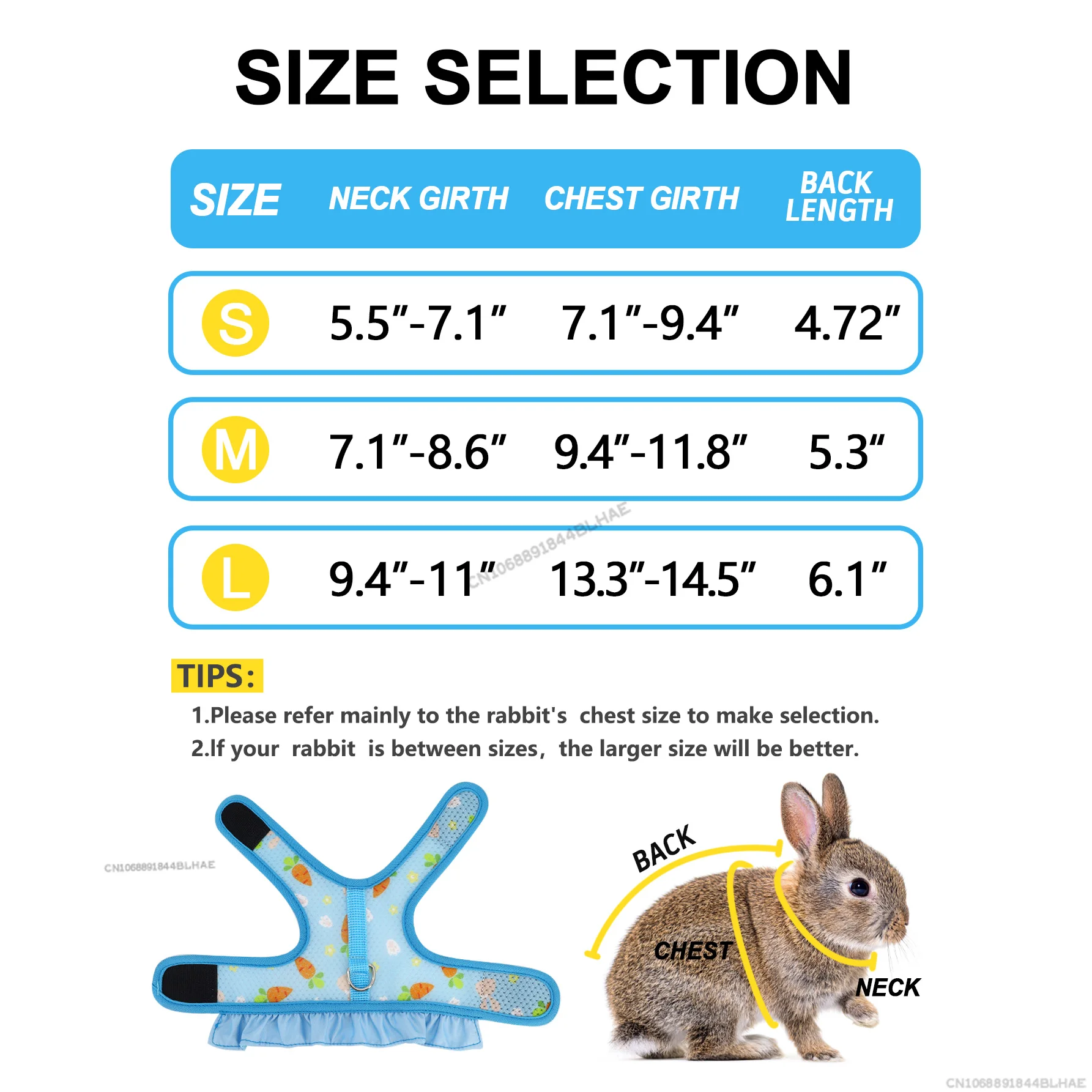 Rabbit Harness with Leash Cute Adjustable Buckle Breathable Mesh Vest Skirt for Bunny Guinea Pig Small Pet Traction Harness Suit