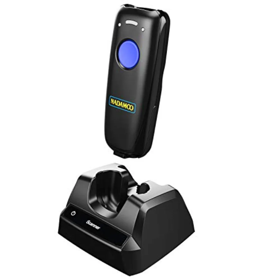 

1D Wireless Barcode Scanner Compatible with Bluetooth with Charging Dock Portable USB Bar Code Scanner for Inventory 2.4G Wirel