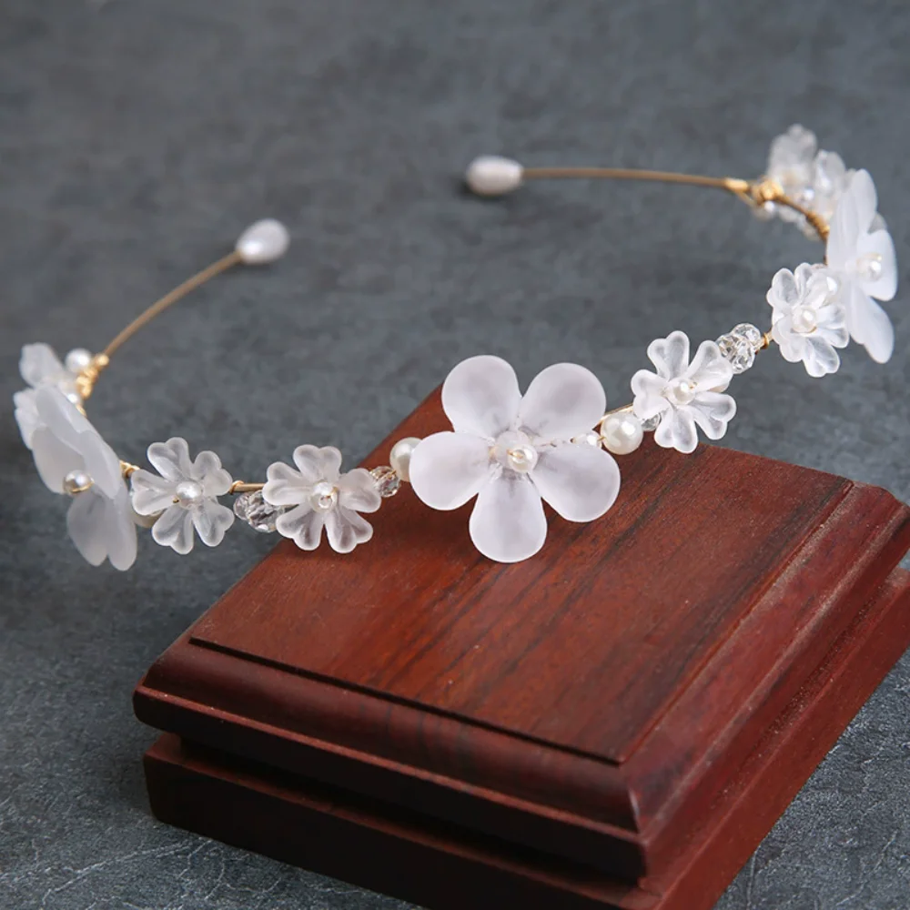 1 Piece Set Pink Matte Petal Pearl Headband, Forest Sweet Girl Style, Suitable for Daily Commute / Date Outfits / Party Wear