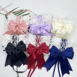 Lolita Ruffled Headband Wide Hair Hoop Bowknot Hair Accessories Lace Ribbon Cute Sweet Lovely Hair Band Dropshipping