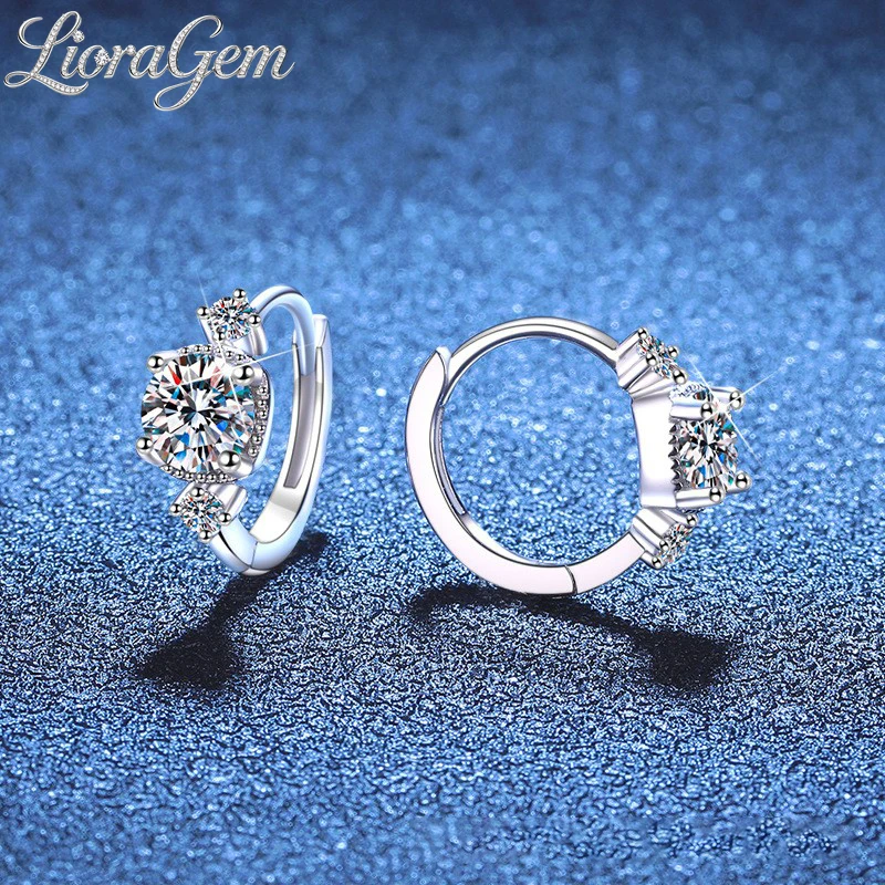 

LioraGem 0.5-carat Moissanite Stud Earrings, Minimalist and Niche Design Moissanite Hoops Platinum PT950 Stamp Charm Jewelry