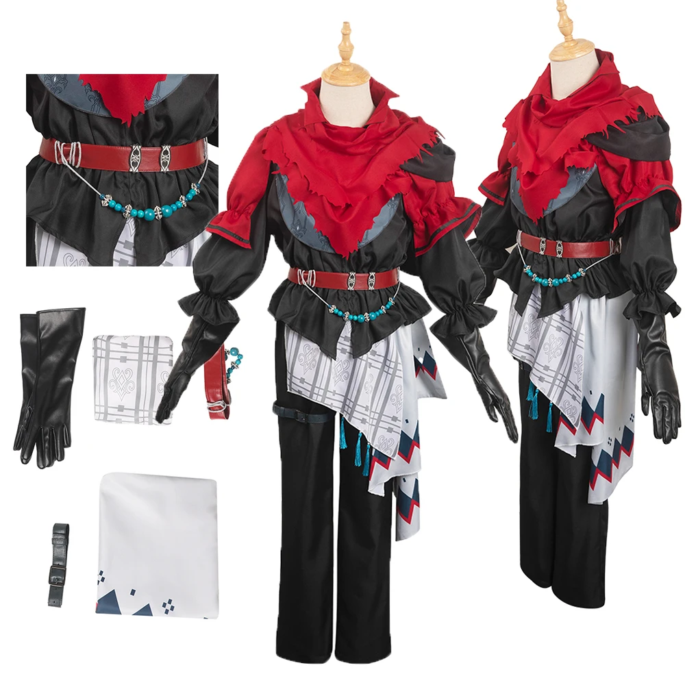 

FF16 Joshua Cosplay Fantasia Red Black SuitGame Final Fantasy XVI Costume Adult Men Boys Cosplay Halloween Carnival Clothing