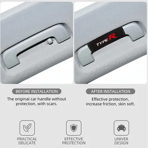 4 पीस कार रूफ हैंडल प्रोटेक्टर पुल ग्लव्स शॉर्ट फ्लीस एंटी स्लिप पुल ग्लव्स होंडा टाइप आर टाइप एस सिविक FK8 FK2 FN2 EP3 ऑटो के लिए 10 best sales fn2 प्रकार r - №2