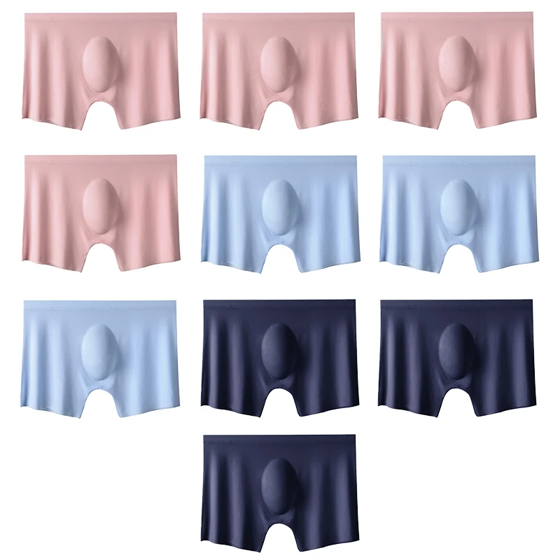 10 Teile/los Männer Sommer Eis Seide Boxer Briefs Nahtlose Unterwäsche Dessous Unterhose Shorts Ultra-dünne Atmungsaktive Sexy Höschen