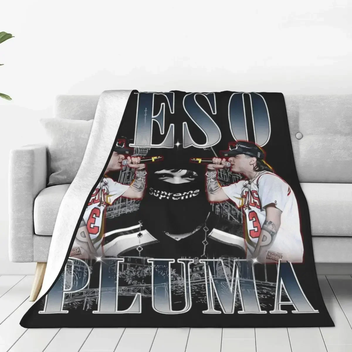 P-Peso Pluma Flannel Blanket Music Rapper Warm Soft Bedding Throws for Couch Bed Travelling Funny Bedspread Sofa Bed Cover