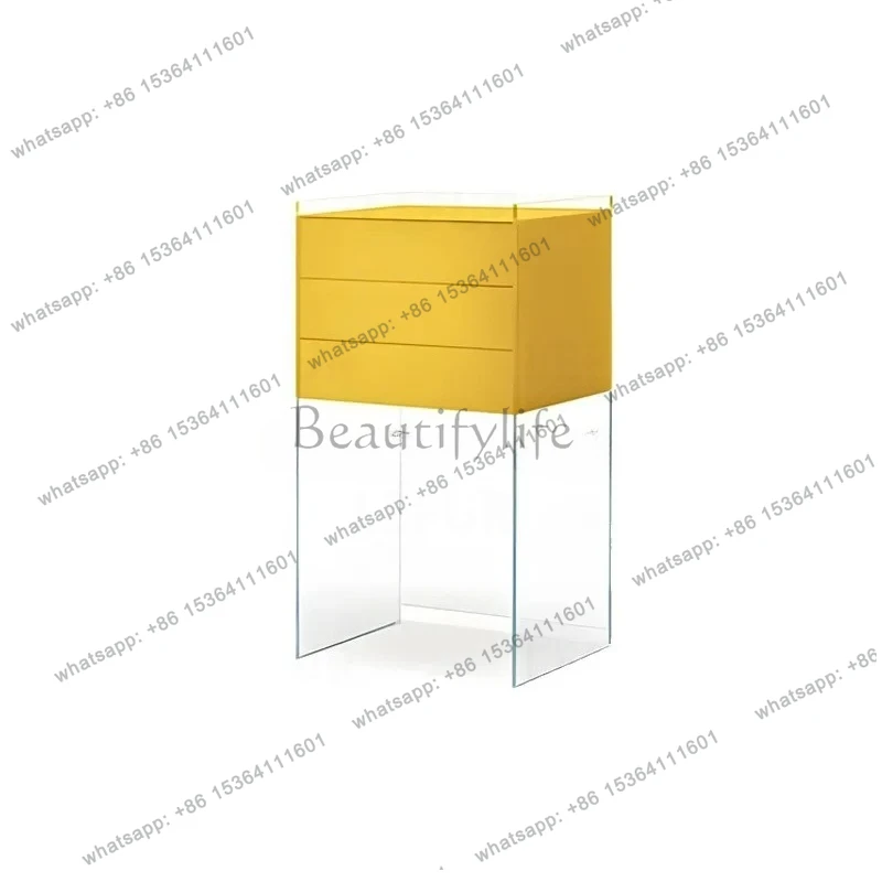 minimalist glass entrance cabinet, narrow side of the entrance door against the wall, living room side cabinet