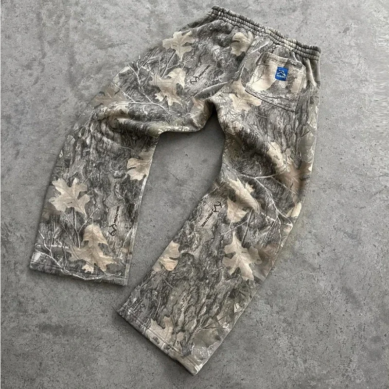 

Y2K Pants Men Clothing Camouflage Pattern Printed High Street Hip Hop Baggy Sweat Pants Unisex Casual Camo Trousers Streetwear