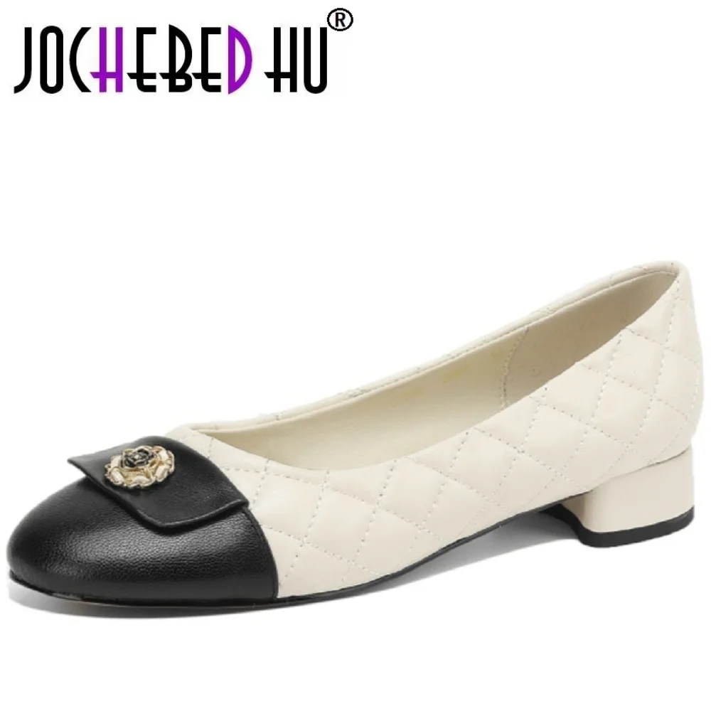 

【JOCHEBED Hu】Мягкая и удобная женская обувь из натуральной кожи ручной работы в стиле ретро без шнуровки на плоской подошве с круглым носком, размеры 34-40
