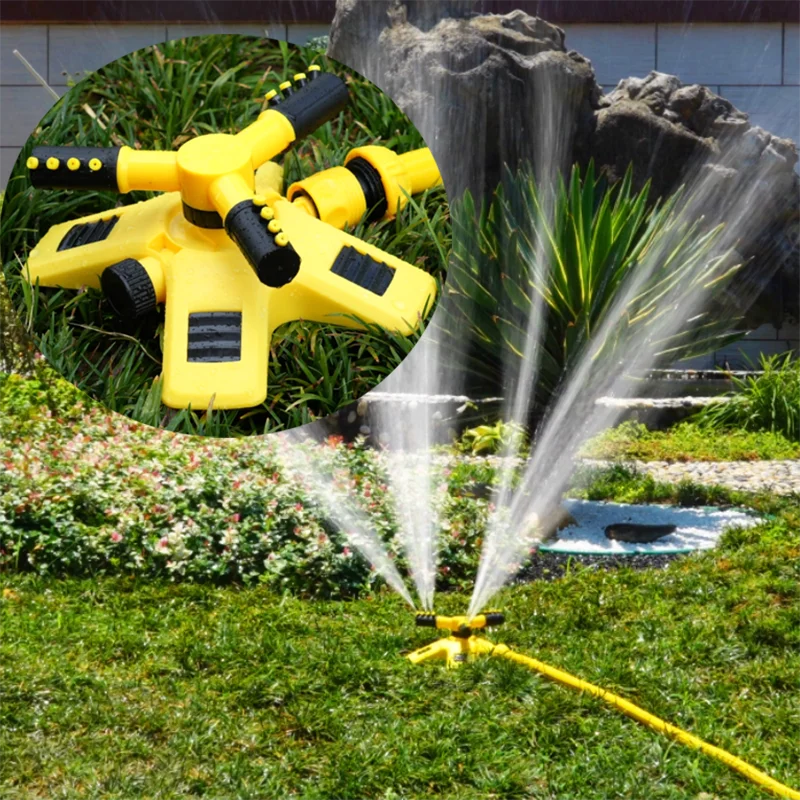 

360° Rotating Garden Sprinkler - Adjustable Lawn Irrigation System, Wide Coverage for Large Yards, Durable Water Spray