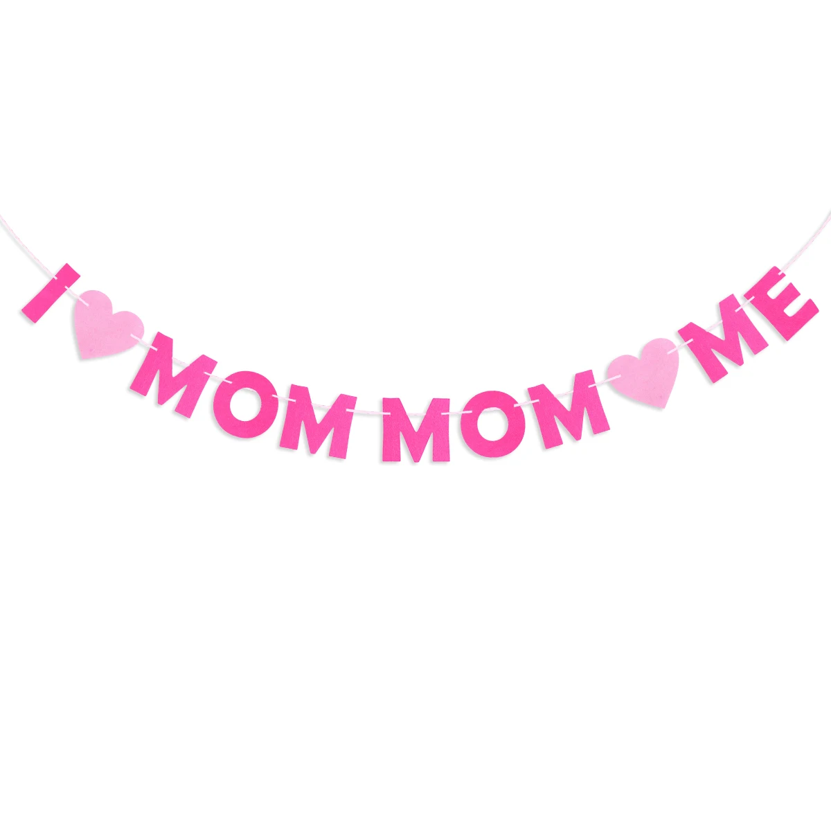 

Pink Fabric 3M Non woven Bunting Flags Decor Mother's Day Birthday Party Mother'S Day Buting Flags Decoration