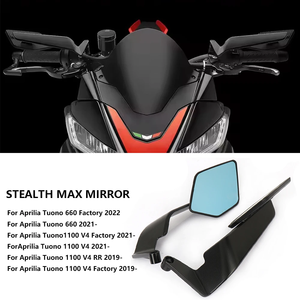 

Motorcycle Anti-glare Side Mirror For Aprilia Tuono 1100 V4 RR TUONO 660 Factory Accessories Stealth Max Rearview Mirror