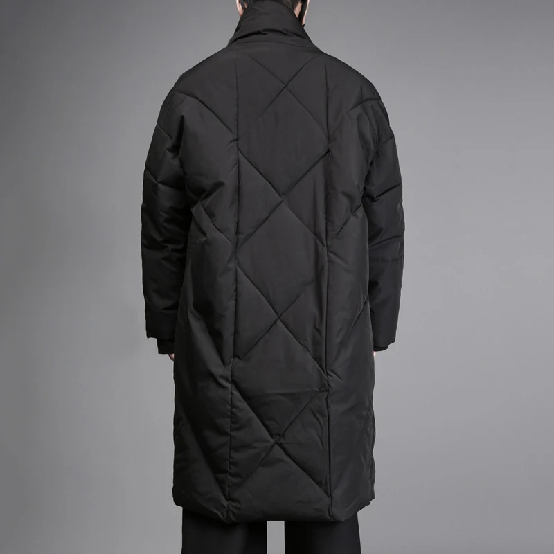 HKSH Winter New Men's Dark Style Niche Design Ins Loose Knee-length Warm Jacket Trend Fashion Punk Thickened Padded Coat HK15217