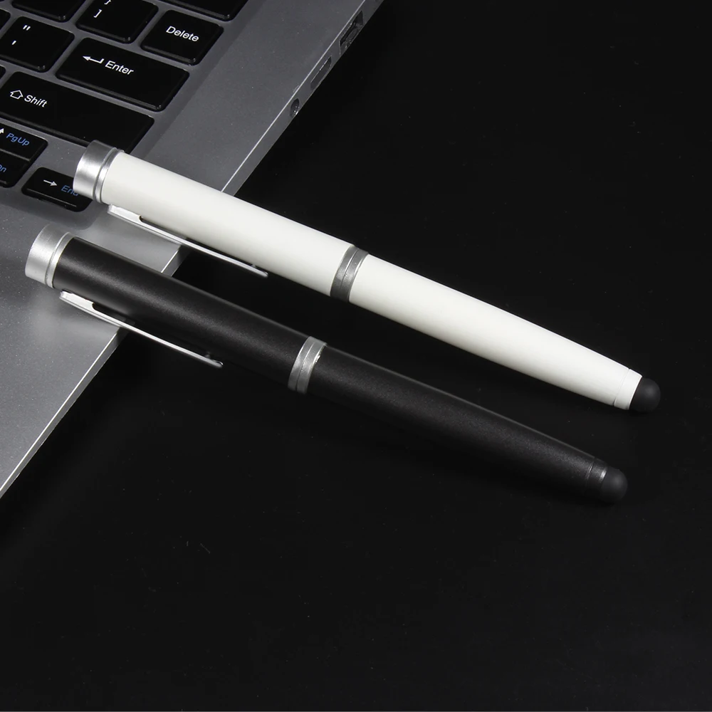 محرك فلاش USB قلم شاشة تعمل باللمس USB عصا 64 جيجابايت أجهزة تخزين سوداء عصا الذاكرة المعدنية هدية الأعمال الإبداعية محرك القلم 32 جيجابايت