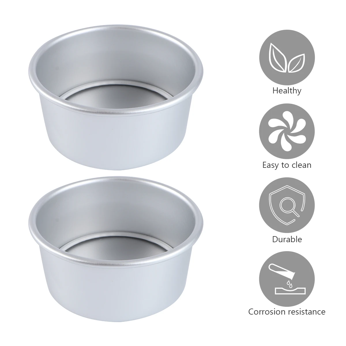 

2 Pcs Bottom Aluminum Alloy Cake Mold Pans Small Round Baking Bakeware for Oven