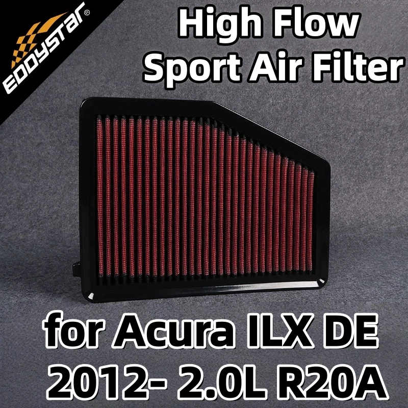 

High Flow Sport Air Filter for Acura ILX DE 2012- 2.0L R20A Washable Racing Intake Filters