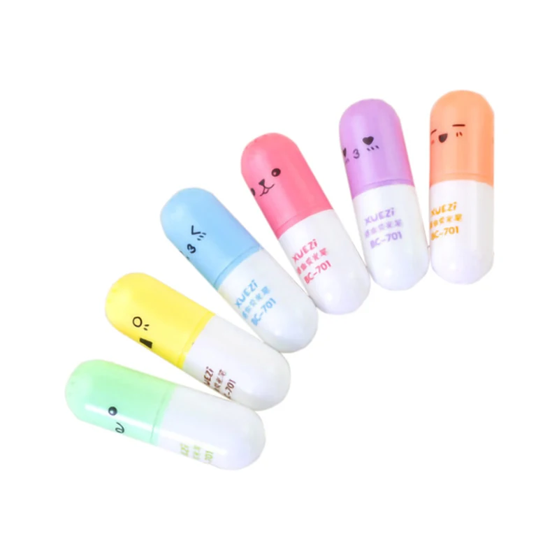 18pcs Mini Cute 6 Colors Highlighter Pen Marker Pens Kawaii Stationery Writing Student Office School Supplies Kid Color Pens